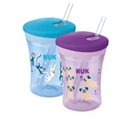 NUK נוק כוס מעבר Action Cup עם קשית גמישה ללא נזילות לפעוטות מגיל 12 חודשים ומעלה - כחול | NUK נוק 