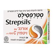 Strepsils סטרפסילס סטרפסילס בטעם אורנג' וויטמין סי - STREPSILS | Strepsils סטרפסילס 